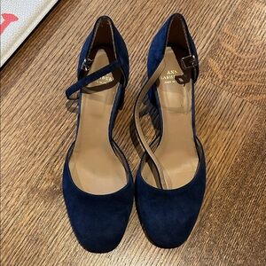 Ann mashburn Dark Blue Suede Heels